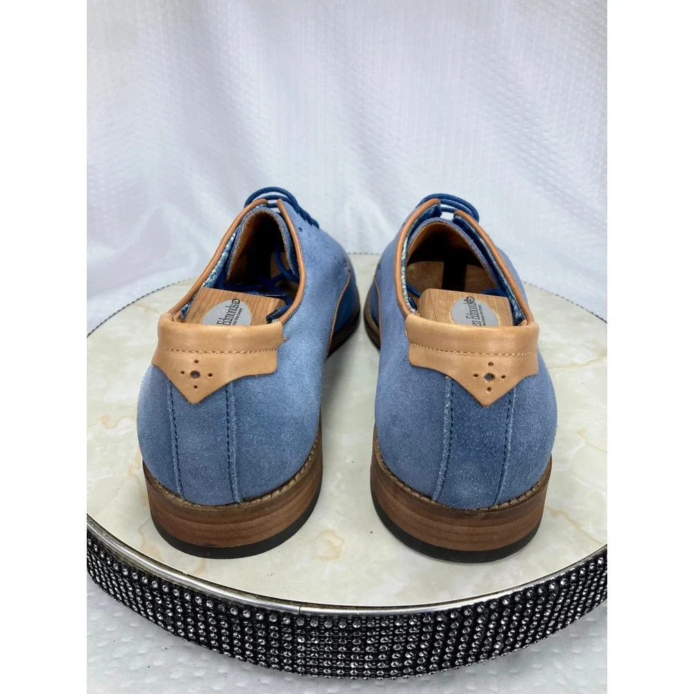 Johnston & Murphy Blue Suede Derby Dress Shoes Men Sz 11 Preppy Business Formal